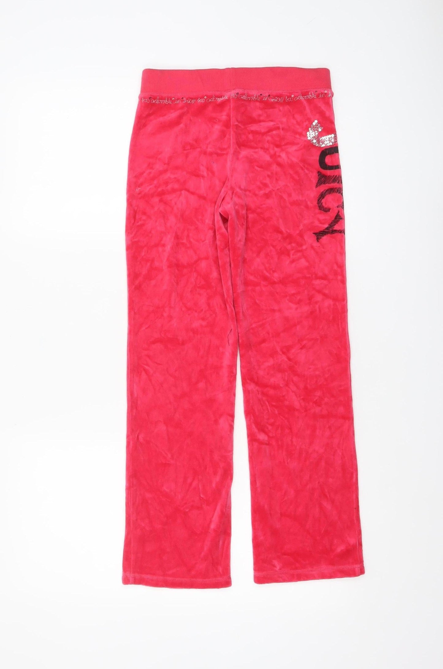Girls UK Size 8 Years Juicy Couture Regular Fit Sweatpants Red Trousers