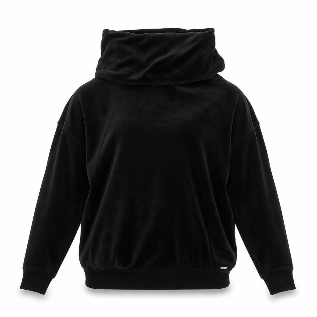 Marks & Spencer Womens Black Cowl Neck Velour Pullover Sweatshirt Size 12