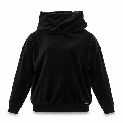 Marks & Spencer Womens Black Cowl Neck Velour Pullover Sweatshirt Size 12