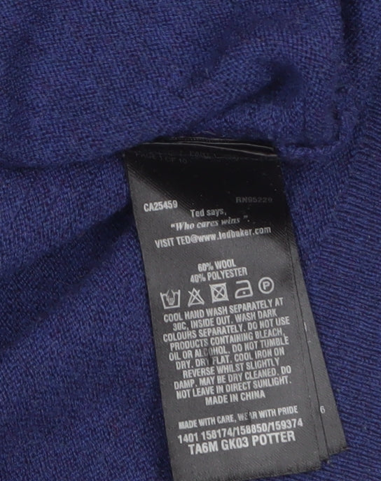 Mens UK Size S Ted Baker Blue Pullover Jumper