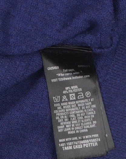 Mens UK Size S Ted Baker Blue Pullover Jumper