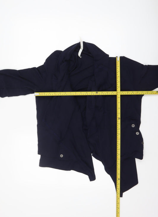 Stella Women Blue Size 16 Collared Button Cuff Cardigan
