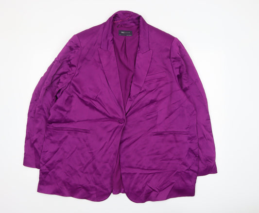 Womens UK Size 24 Marks and Spencer Plus Purple Blazer