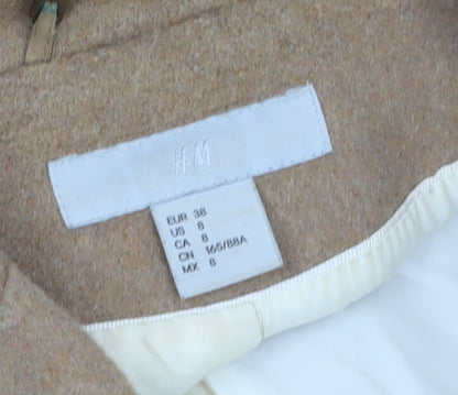 Womens UK Size 10 H&M Beige Overcoat