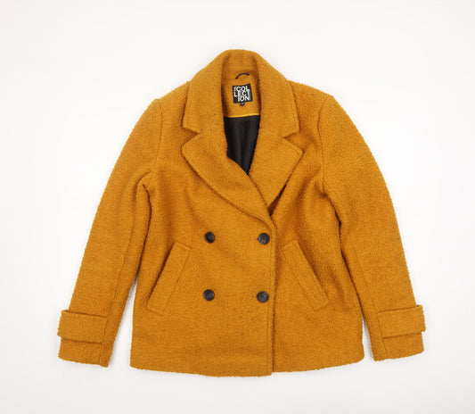 Womens UK Size 10 The Collection Debenhams Yellow Pea Coat