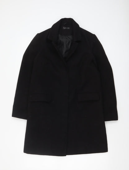 Womens UK Size 6 Topshop Black Overcoat
