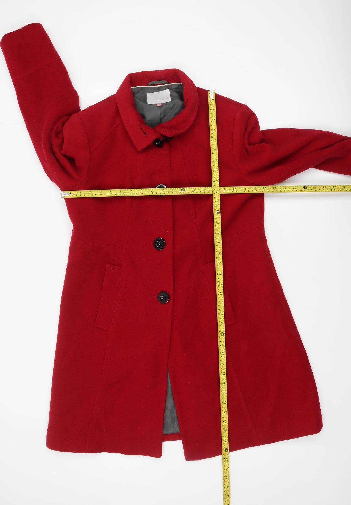 Womens UK Size 14 John Lewis Red Overcoat