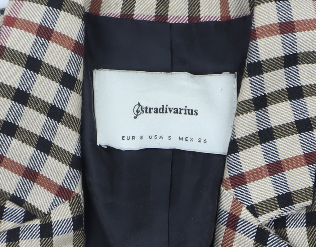Womens UK Size S Stradivarius Regular Beige Blazer