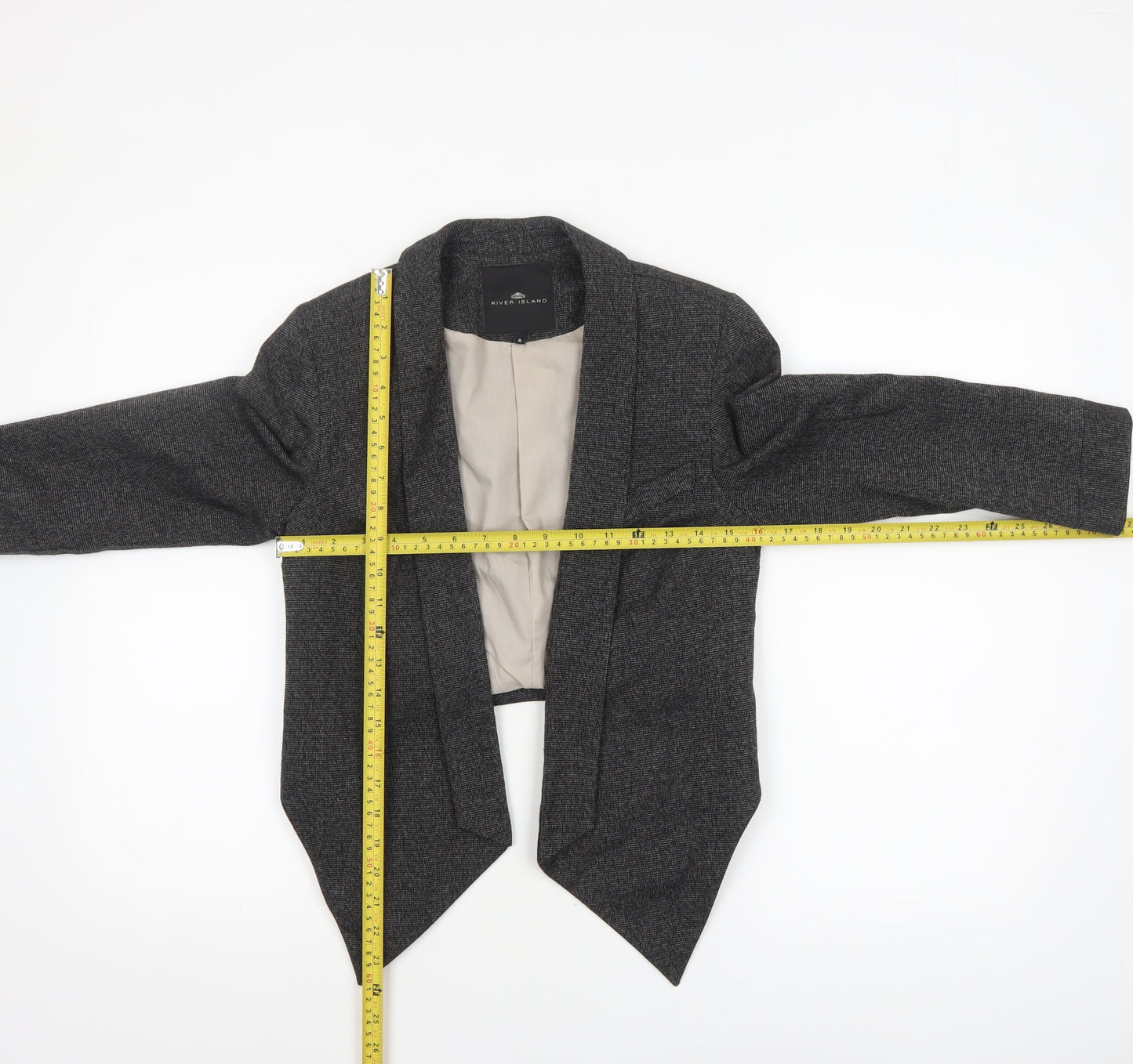 Womens UK Size 8 River Island Regular Grey Suit Jacket