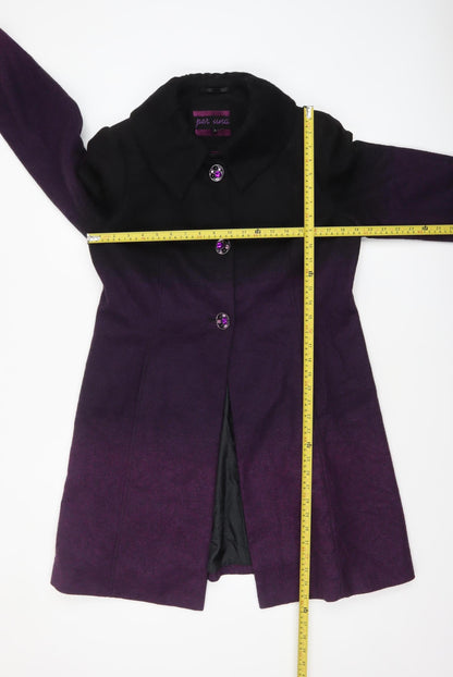 Marks and Spencer Per Una Women’s Purple Wool Blend Overcoat Size 14