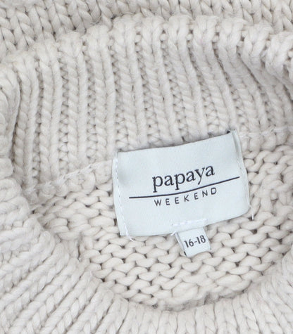 Womens UK Size 16 Papaya Beige Pullover Jumper