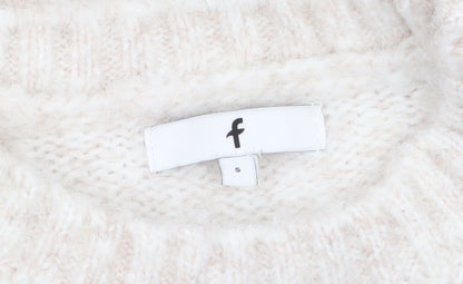 Womens UK Size S F&F Ivory Pullover Jumper