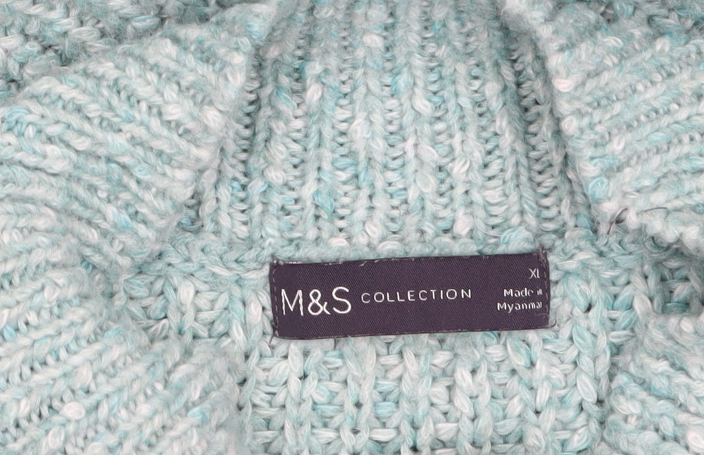 Womens UK Size XL Marks and Spencer Green Pullover Jumper