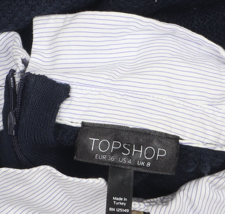 Womens UK Size 8 Topshop Blue Pullover Jumper