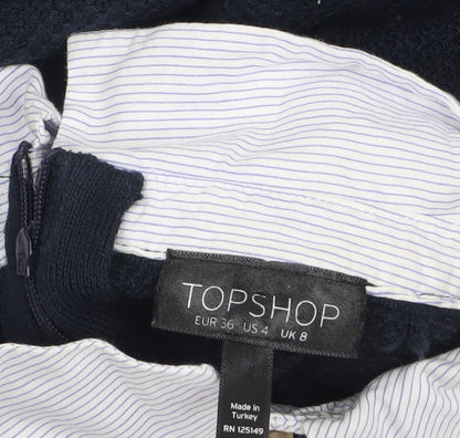 Womens UK Size 8 Topshop Blue Pullover Jumper