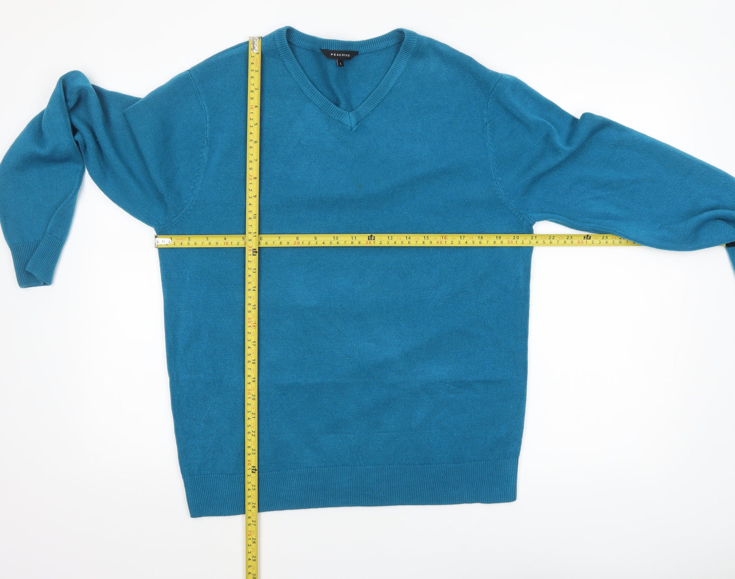Womens UK Size L Peacocks Blue Pullover Jumper