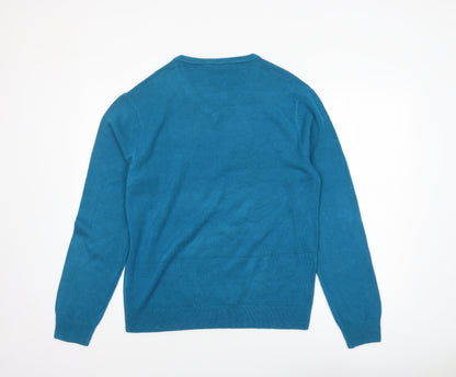 Womens UK Size L Peacocks Blue Pullover Jumper