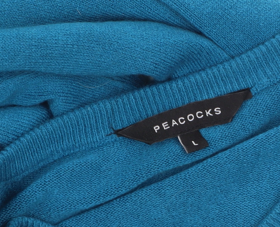 Womens UK Size L Peacocks Blue Pullover Jumper