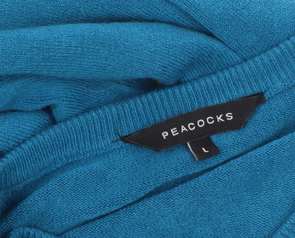 Womens UK Size L Peacocks Blue Pullover Jumper