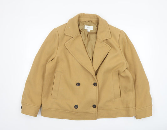 Womens UK Size 18 Marks and Spencer Beige Pea Coat