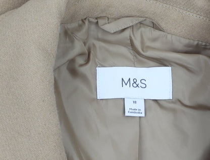 Womens UK Size 18 Marks and Spencer Beige Pea Coat