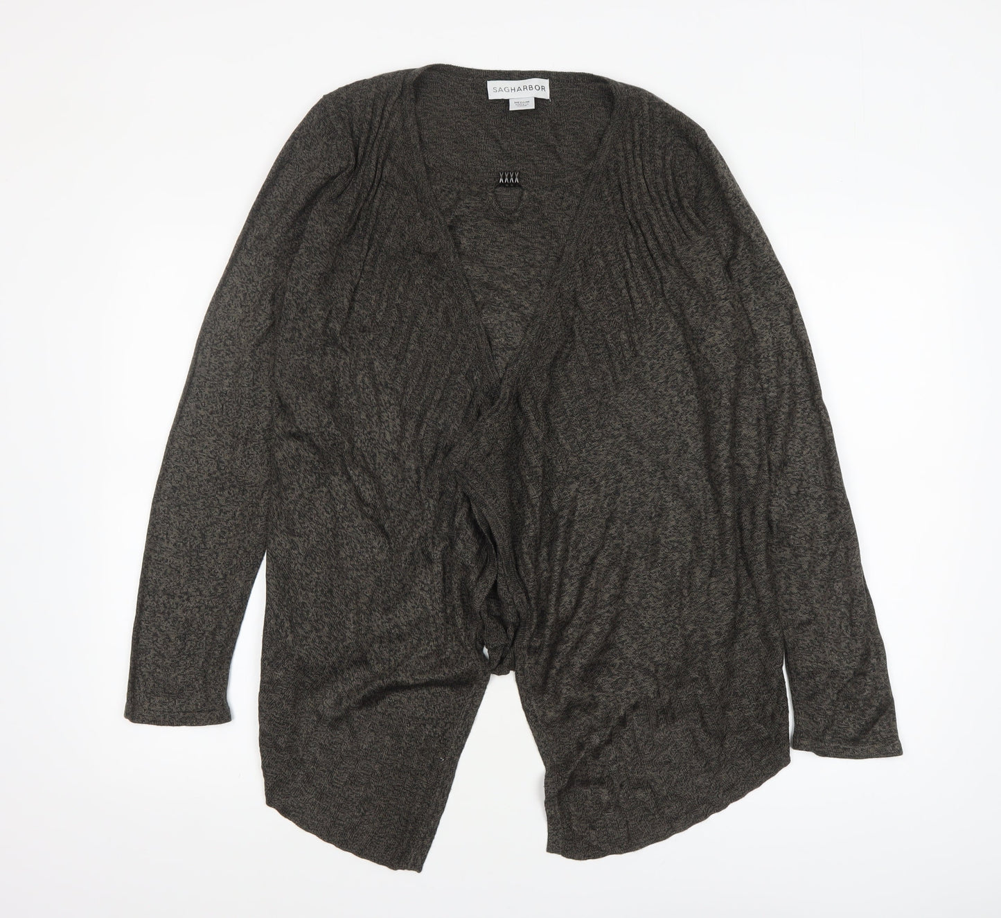 Womens UK Size M Sag Harbor Grey Cardigan Jumper
