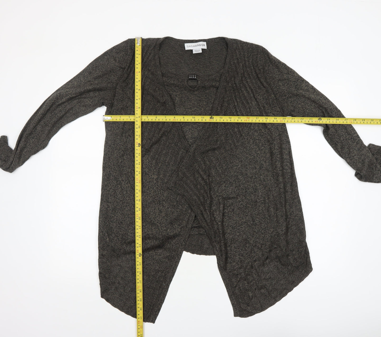 Womens UK Size M Sag Harbor Grey Cardigan Jumper