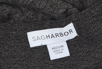 Womens UK Size M Sag Harbor Grey Cardigan Jumper