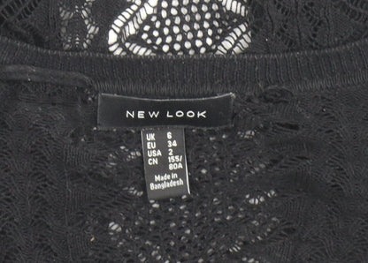 Womens UK Size 6 New Look Black Cardigan Jumper