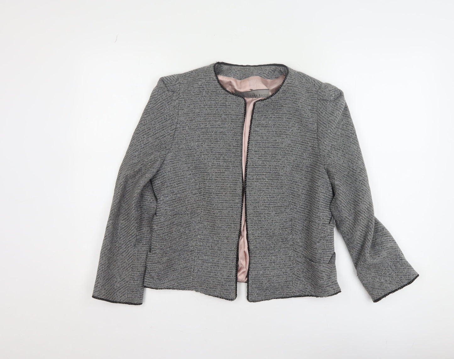 Womens UK Size 14 Zara Basic Regular Grey Blazer