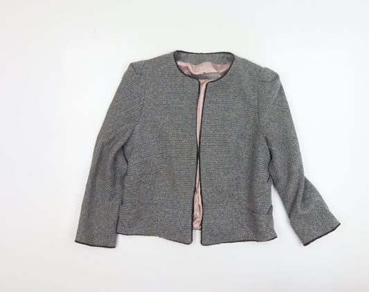 Womens UK Size 14 Zara Basic Regular Grey Blazer