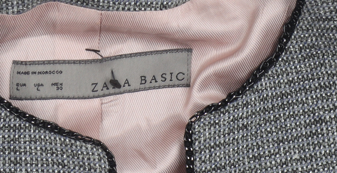 Womens UK Size 14 Zara Basic Regular Grey Blazer