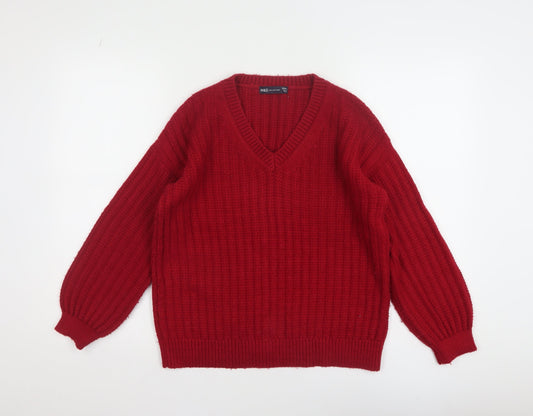 Womens UK Size S Marks and Spencer Red Pullover Jumper