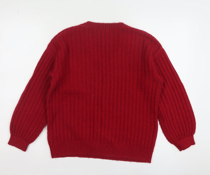 Womens UK Size S Marks and Spencer Red Pullover Jumper