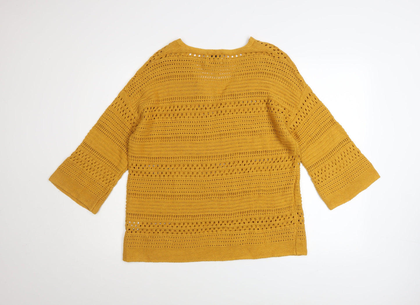 Womens UK Size M Papaya Yellow Pullover Jumper