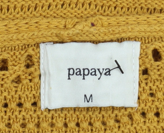 Womens UK Size M Papaya Yellow Pullover Jumper
