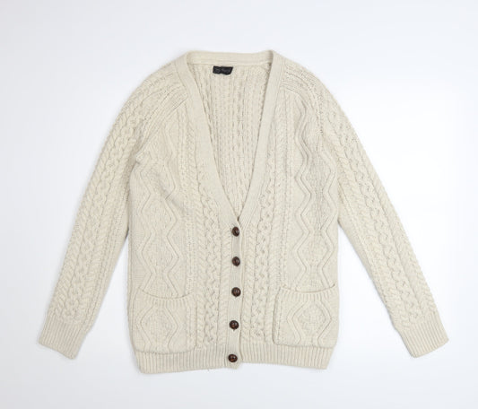 Womens UK Size 6 Topshop Ivory Cardigan Jumper