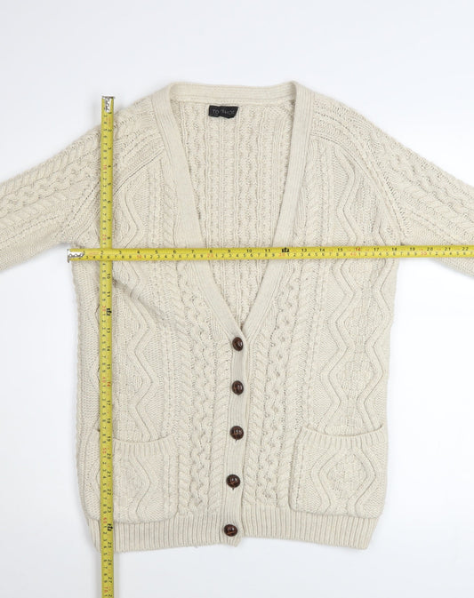 Womens UK Size 6 Topshop Ivory Cardigan Jumper