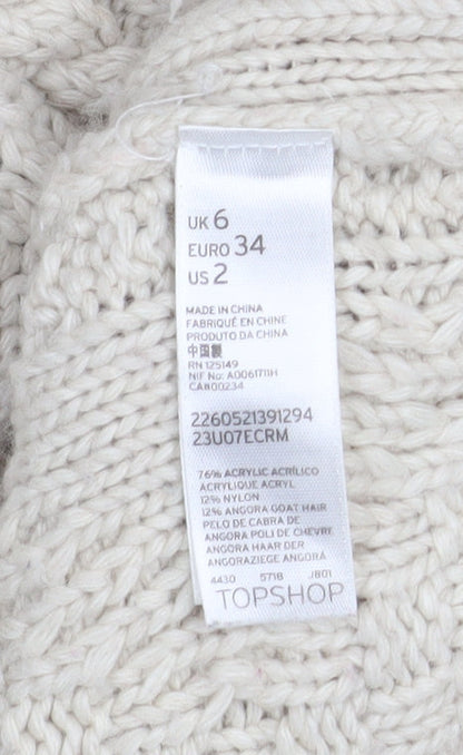 Womens UK Size 6 Topshop Ivory Cardigan Jumper