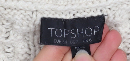 Womens UK Size 6 Topshop Ivory Cardigan Jumper