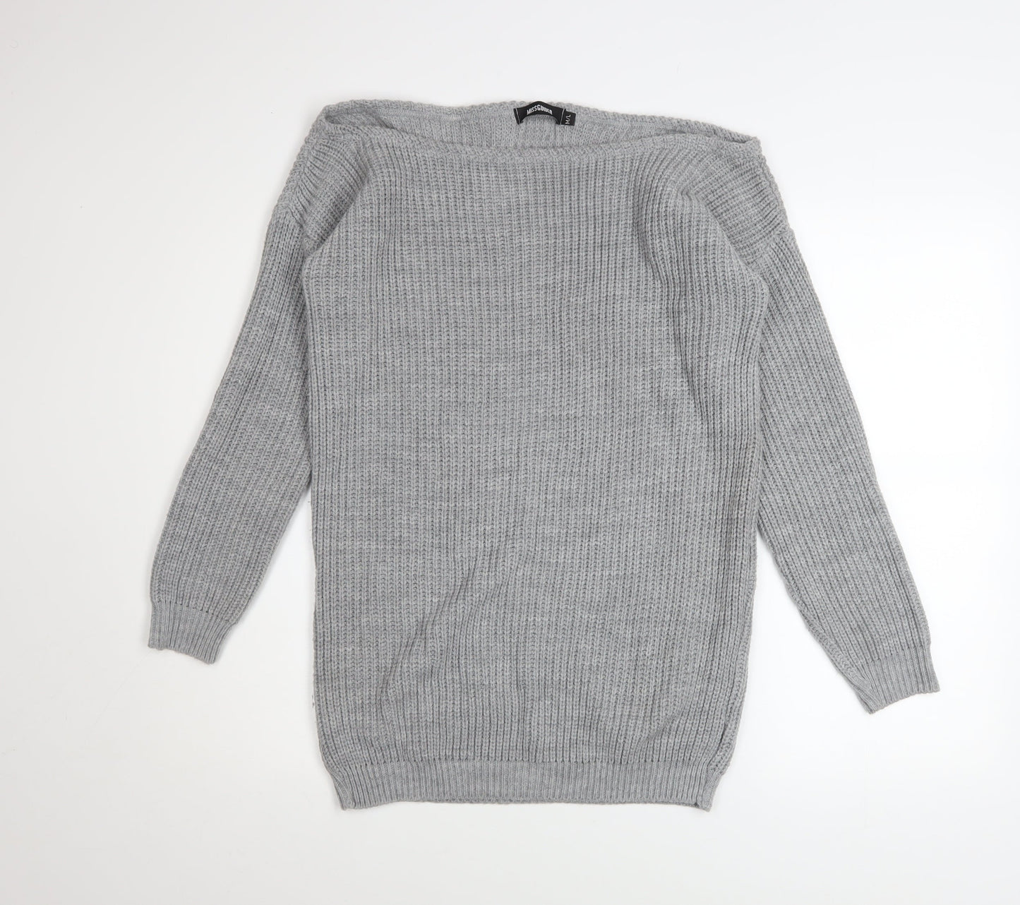 Womens UK Size M/L Missguided Grey Pullover Jumper