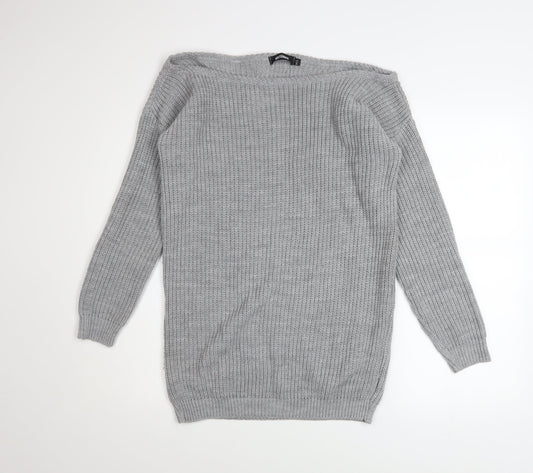 Womens UK Size M/L Missguided Grey Pullover Jumper