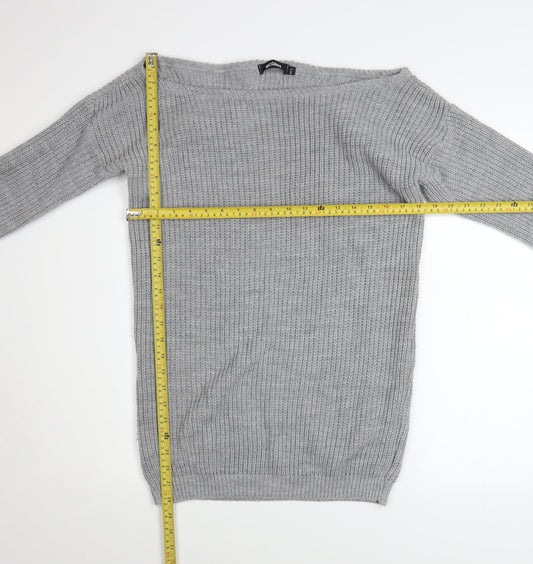 Womens UK Size M/L Missguided Grey Pullover Jumper