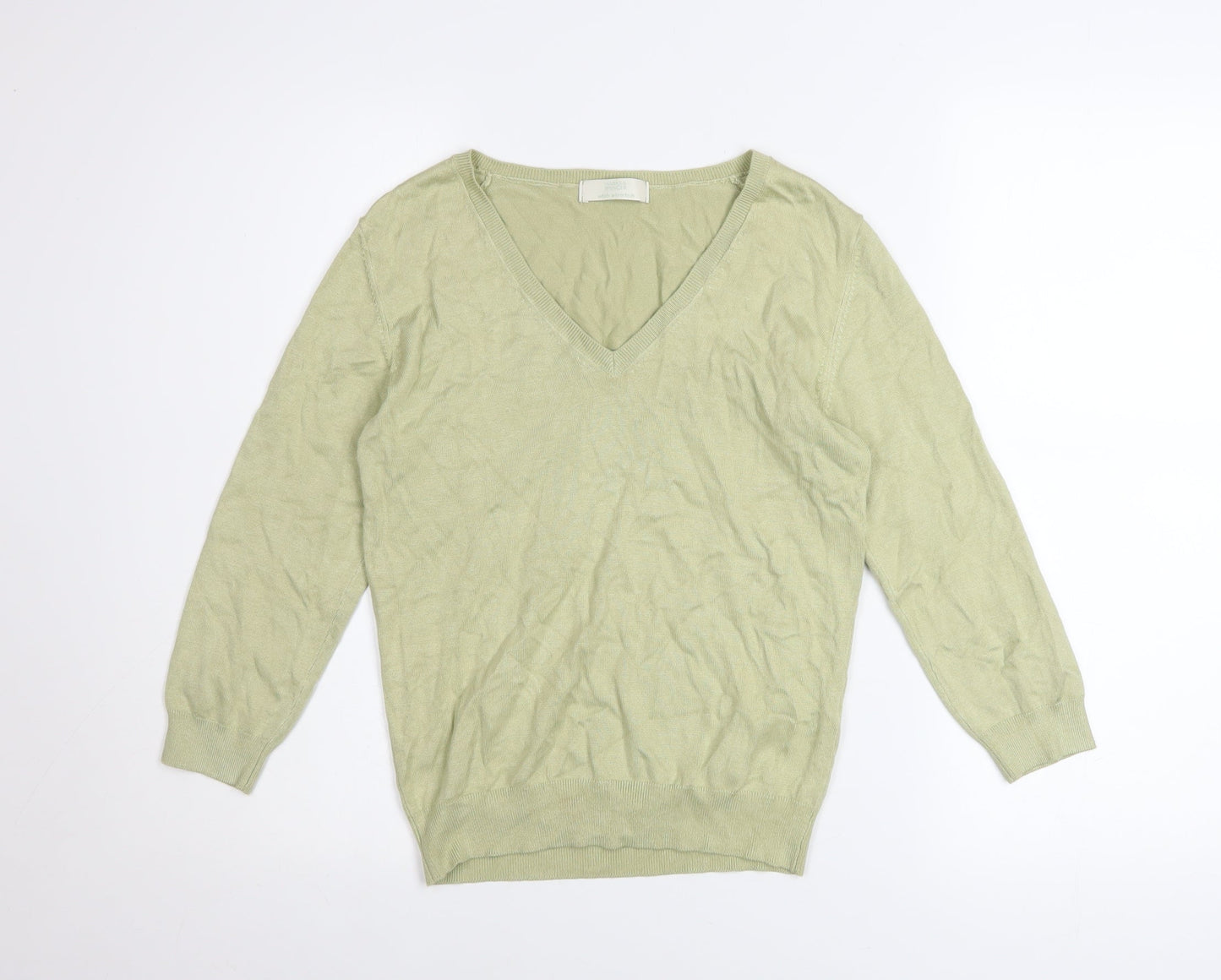 Womens UK Size 14 Marks and Spencer Green Pullover Jumper