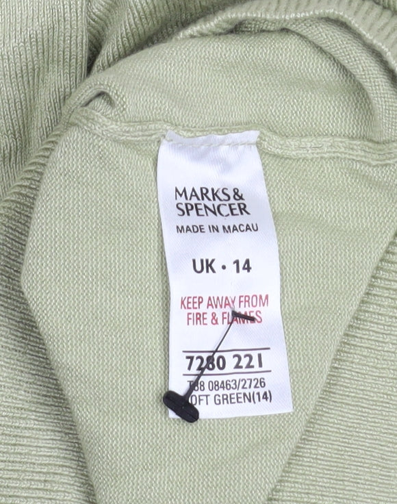 Womens UK Size 14 Marks and Spencer Green Pullover Jumper