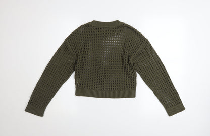 Girls UK Size 10-11 Years New Look Green Pullover Jumper
