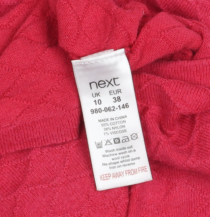 Womens UK Size 10 NEXT Pink Cardigan Jumper