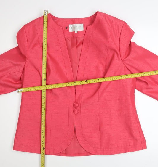 Debenhams Women’s Pink Lined Short Blazer Jacket Size 18