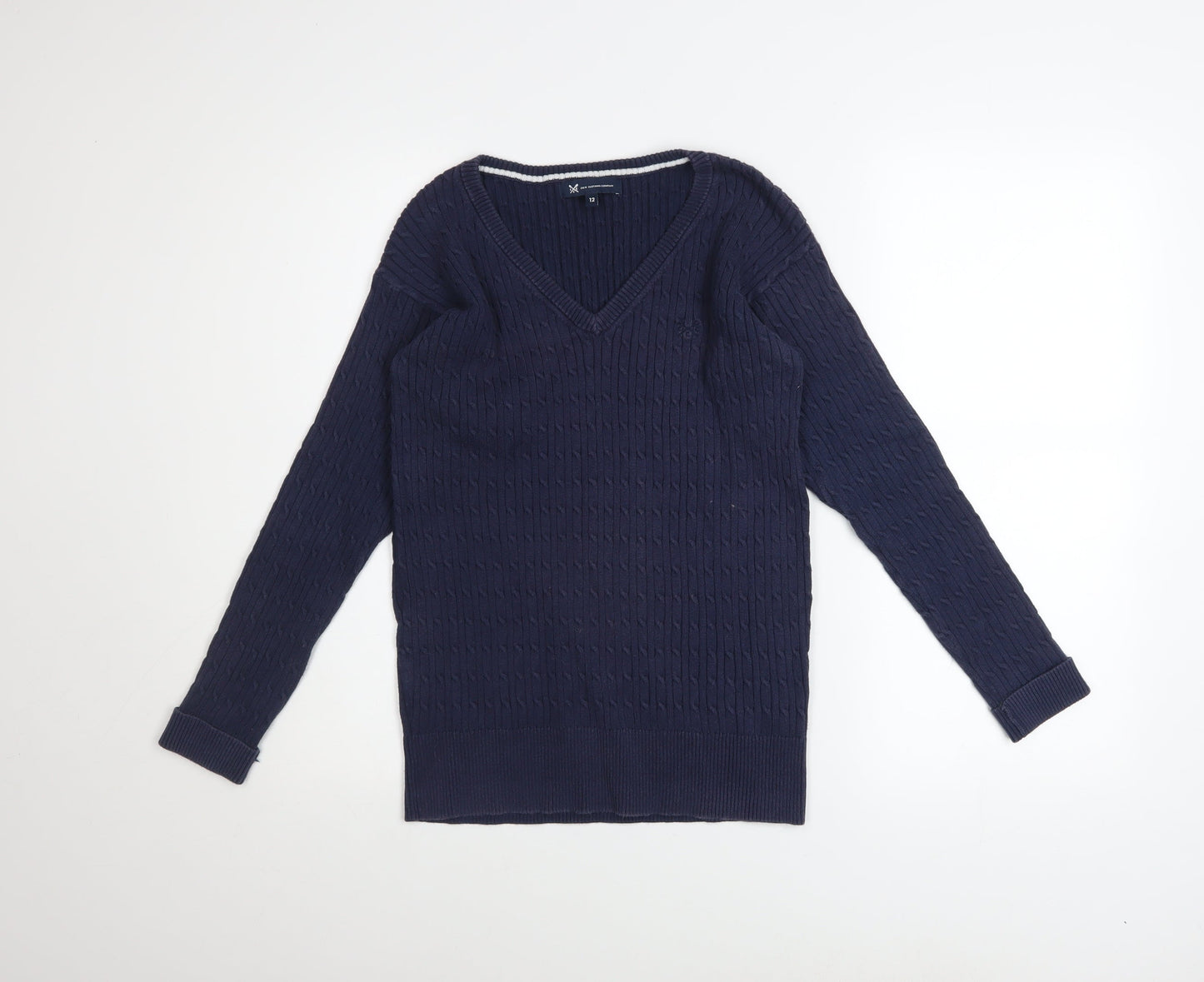 Womens UK Size 12 Crew Clothing Company Blue Pullover Jumper