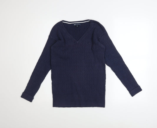 Womens UK Size 12 Crew Clothing Company Blue Pullover Jumper
